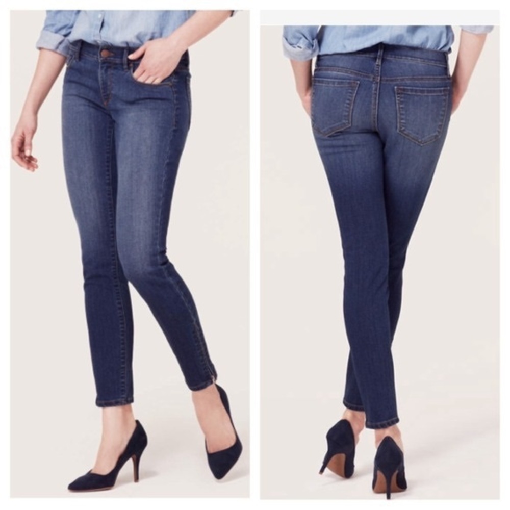 loft > modern skinny ankle zip jeans